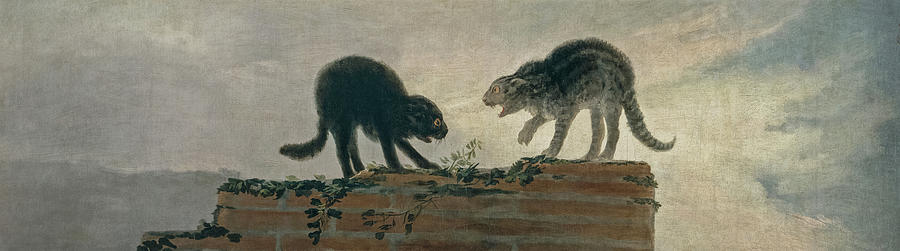 Francisco Goya Painting - Cats fighting by Francisco Goya