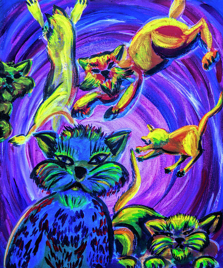 Cats in Purgatory Painting by Diana Powell