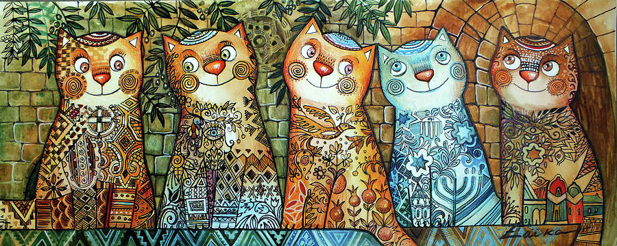 Animal Painting - Cats Of Israel by Oxana Zaika