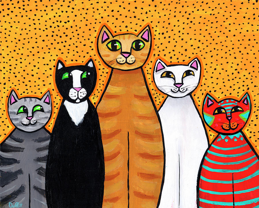 Cat Painting - Cats Whimsy by Shelagh Duffett