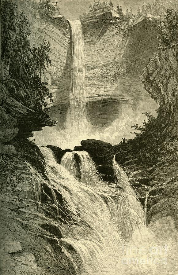 Catskill Falls Drawing by Print Collector