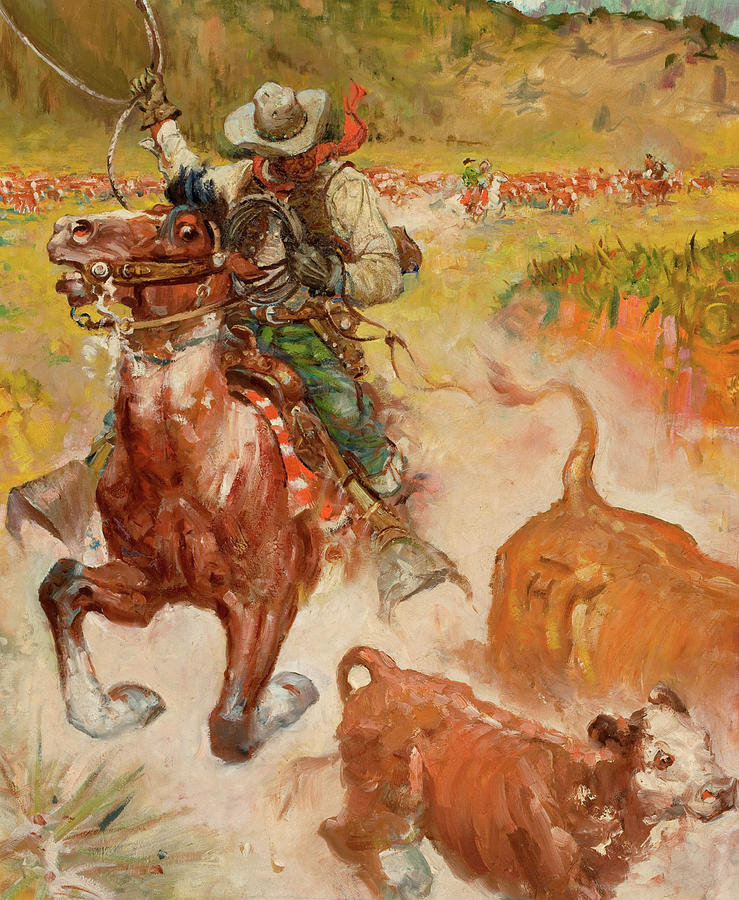 Cattle Driver Painting by Benton Henderson Clark