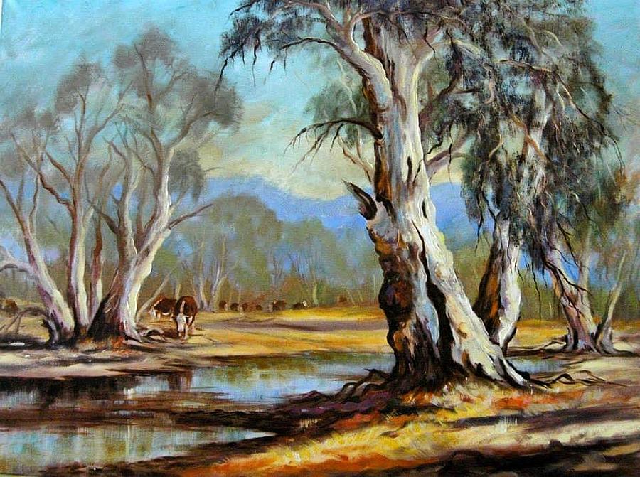 Cattle Painting by Glen Johnson