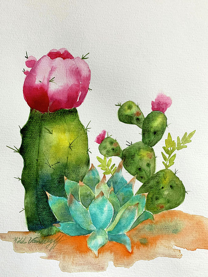Cactus  Painting by Hilda Vandergriff
