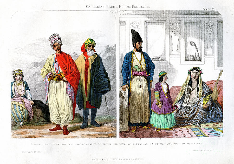 Caucasian Race, Kurds And Persians Drawing by Print Collector