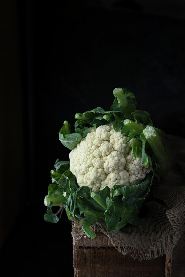 Cauliflower On A Linen Cloth Photograph by Max D. Photography
