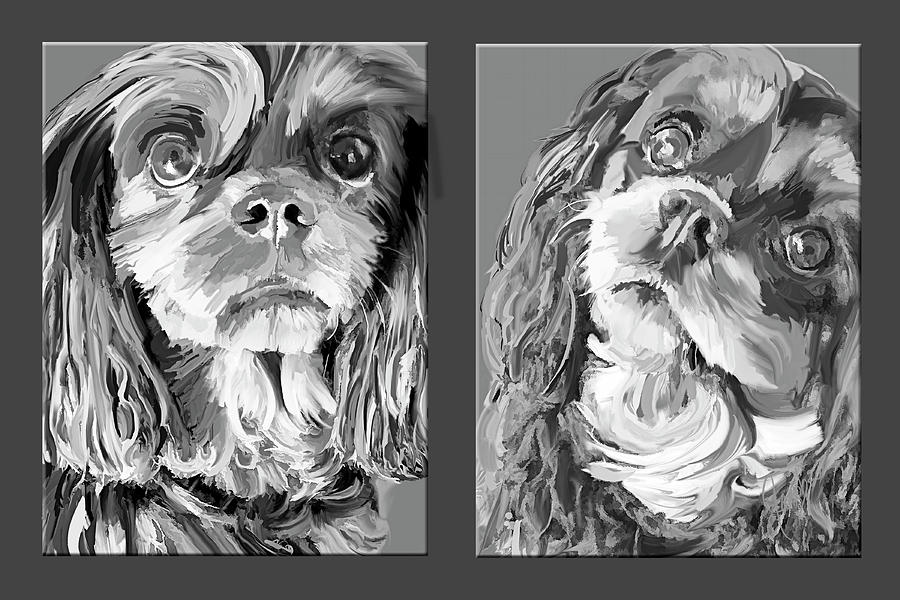 Cavalier Duo in Grey by Jackie Jacobson Cavalier Duo in Grey by Jackie Jacobson