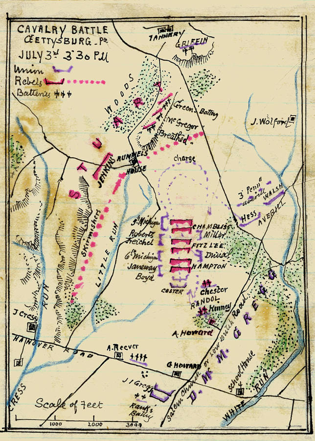 Cavalry battle, Gettysburg, Pa: July 3rd 3:30 p.m. Painting by Robert ...