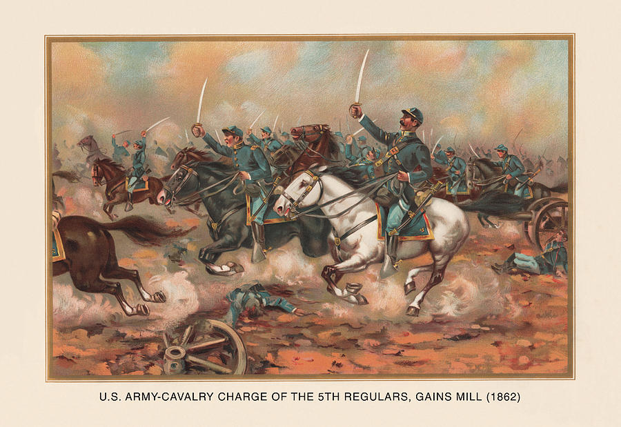 Cavalry Charge of the 5th Regulars, Gaines Mill 1862 Painting by Arthur ...