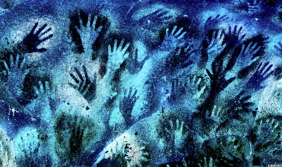 Cave of the Hands - Cueva de las Manos - Negative Digital Art by Weston Westmoreland