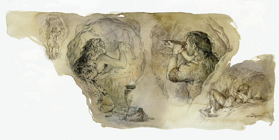 Cave Painters, Lascaux, Illustration Photograph by Christian Jegou