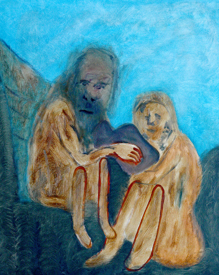 Caveman painting Painting by Edgeworth Johnstone