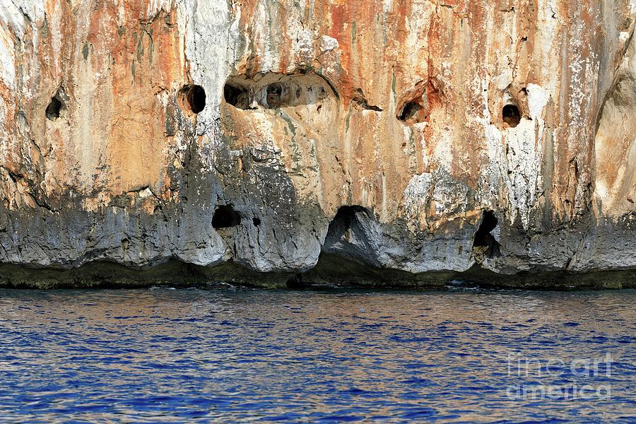 Caves In A Sea Cliff On Sardinia Photograph by Dr Juerg Alean/science Photo Library