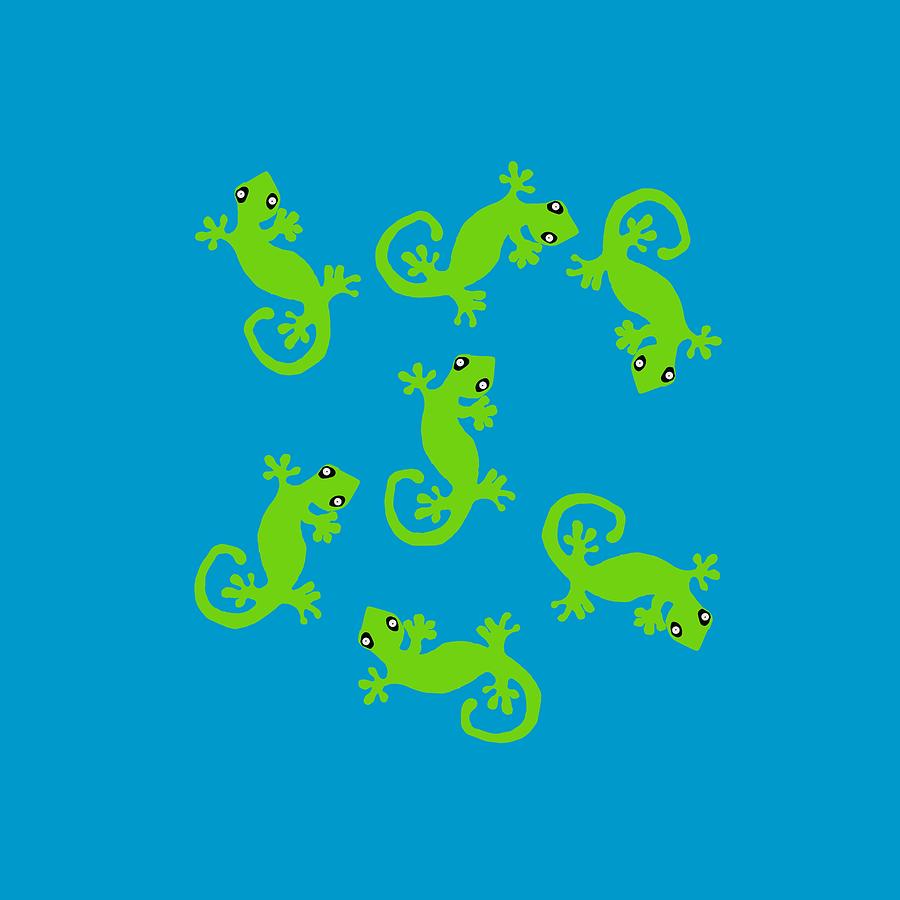 Cavorting Geckos  Digital Art by Kandy Hurley