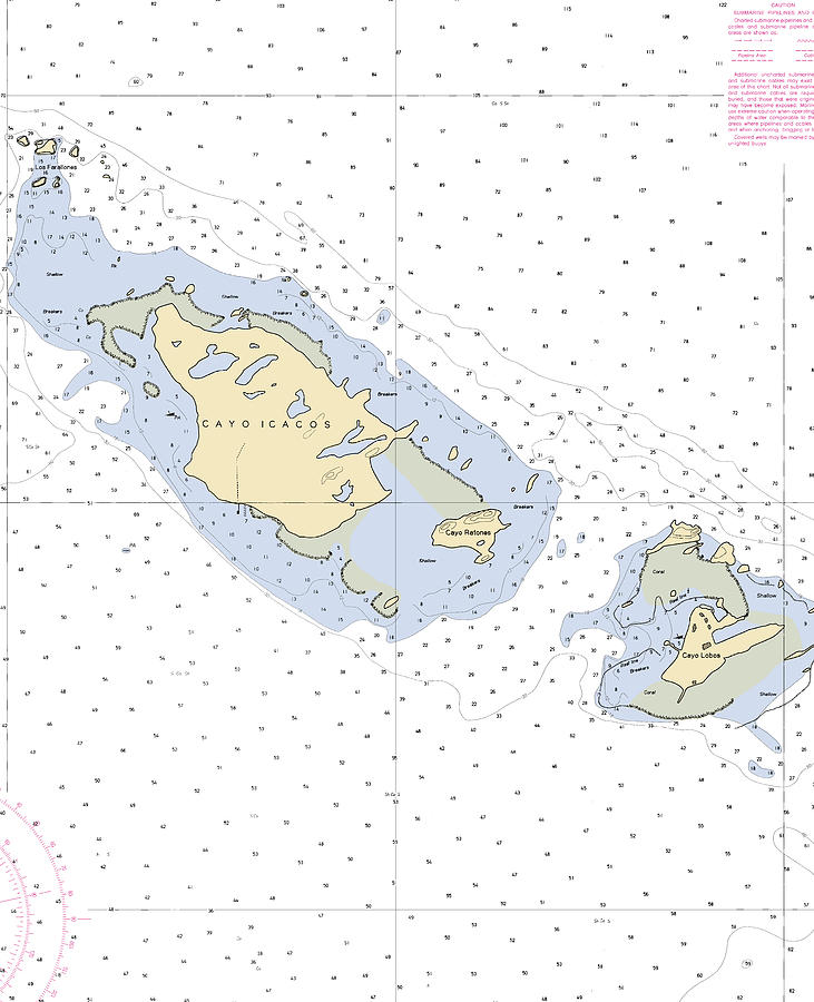 Caya Icacos-puerto Rico Nautical Chart Mixed Media by Bret Johnstad ...