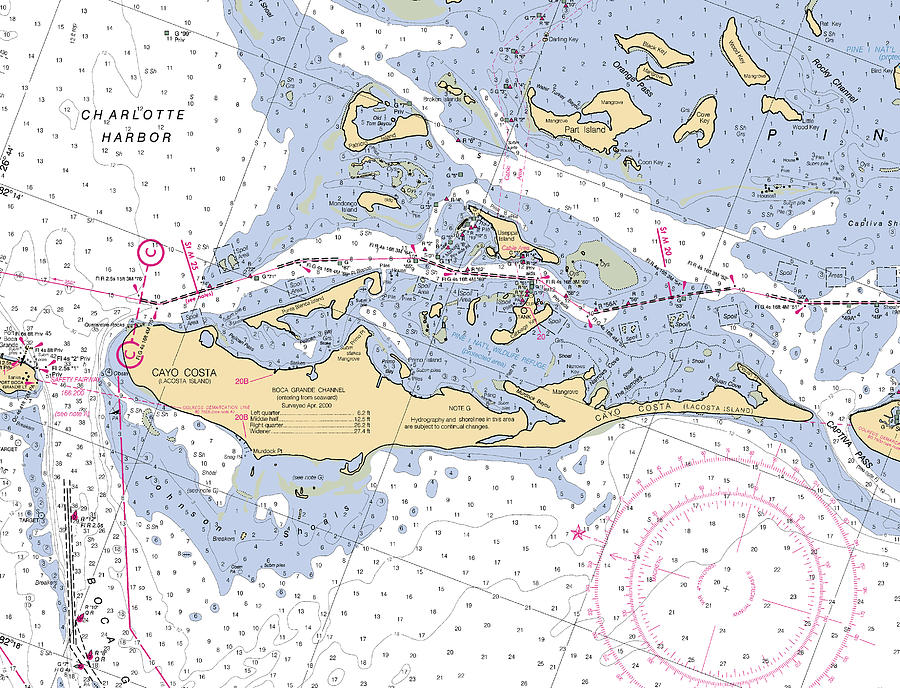 Cayo Costa Nautical Chart Photograph by Paul and Janice Russell