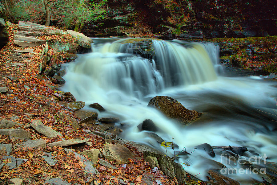 Cayuga Falls Autumn View Photograph by Adam Jewell