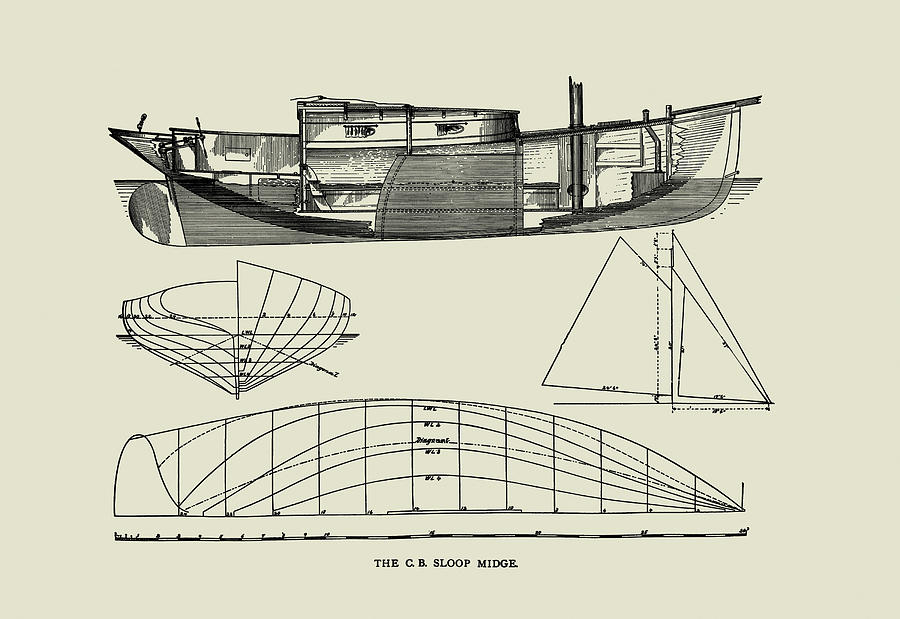 C.B. Sloop Midge Painting by Charles P. Kunhardt | Pixels