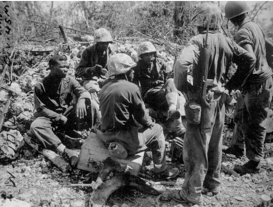 CB's become Stretcher bearers at Peleliu Painting by US Navy - Fine Art ...