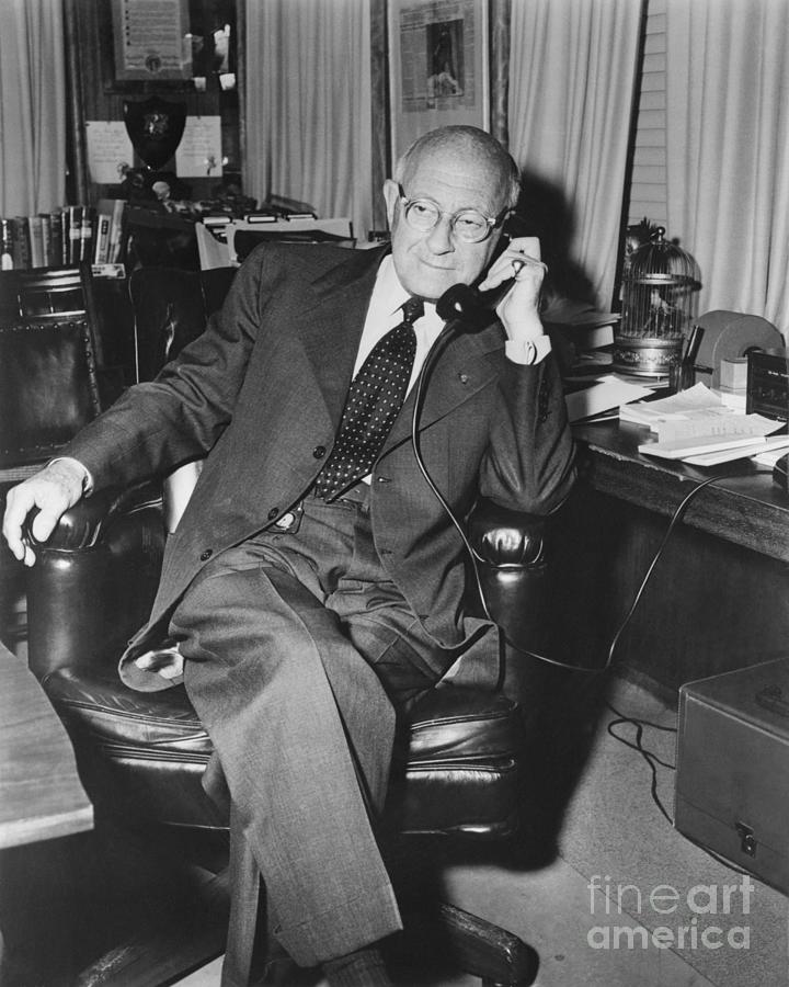 Cecil B. Demille Talking On Telephone Photograph by Bettmann