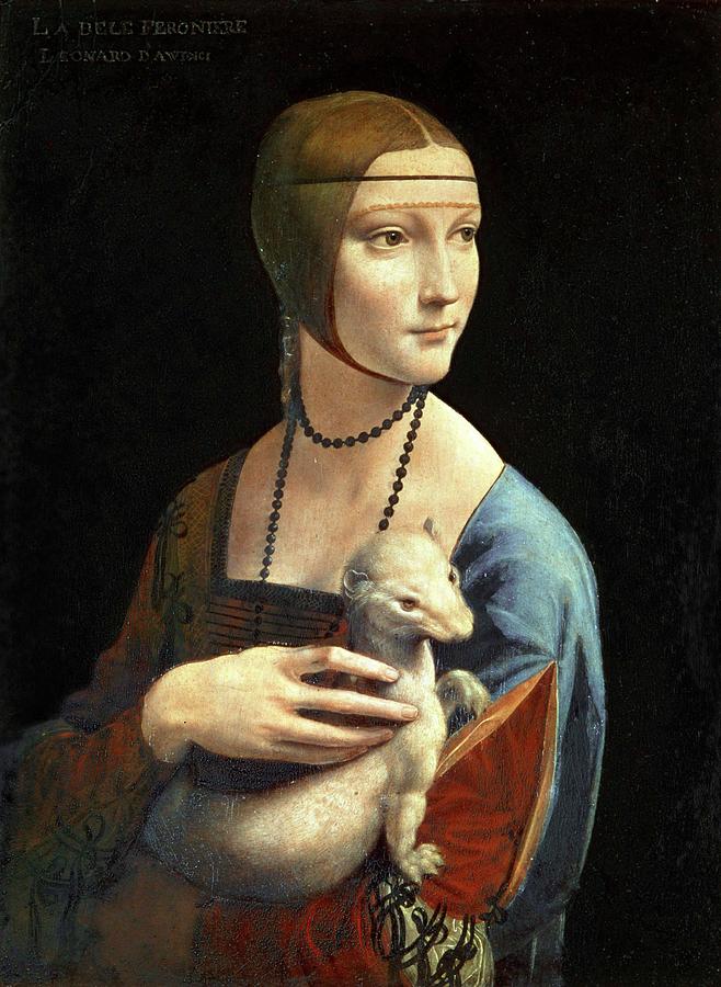Leonardo Da Vinci Painting - Cecilia Gallerani -lady with the ermine- portrait, c.1490. by Leonardo da Vinci -1452-1519-