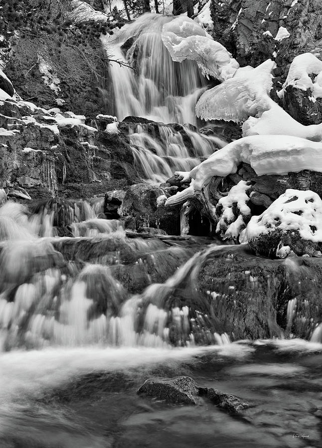Cedar Creek Falls Black and White Photograph by Leland D Howard