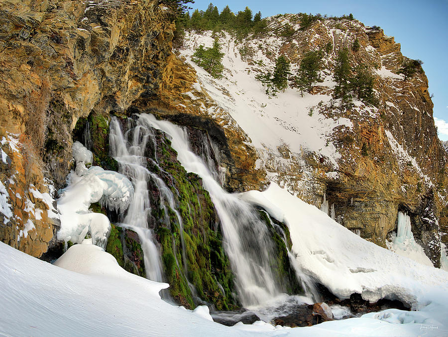Cedar Creek Falls Winter Photograph by Leland D Howard