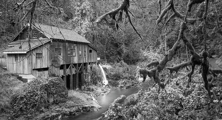 Black And White Photograph - Cedar Creek Grist Mill B&w by Moises Levy