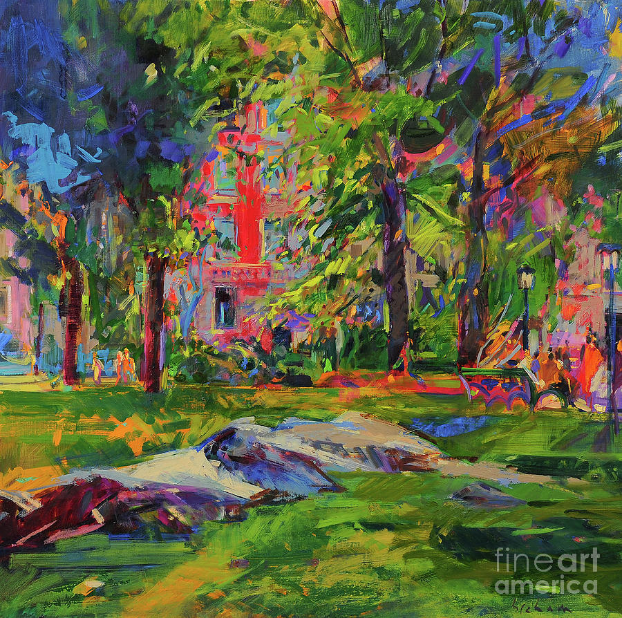 Cedar Hill, Central Park Painting by Peter Graham