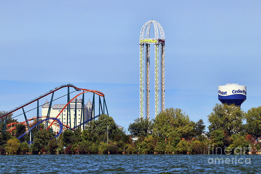 Valravn and Power Tower at Cedar Point    0464 Photograph by Jack Schultz