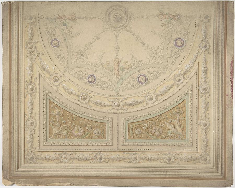 Ceiling Design, Half of a Circle  Anonymous, British, 19th century Painting by MotionAge Designs