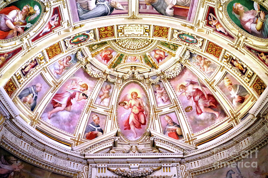 CEILING DETAIL, CHAPEL OF ST. PETER MARTYR, VATICAN MUSEUM, by Giorgio Vasari Photograph by Douglas Taylor