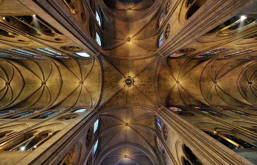 Ceiling Notre Dame Cathedral Paris Photograph By Rainer Martini