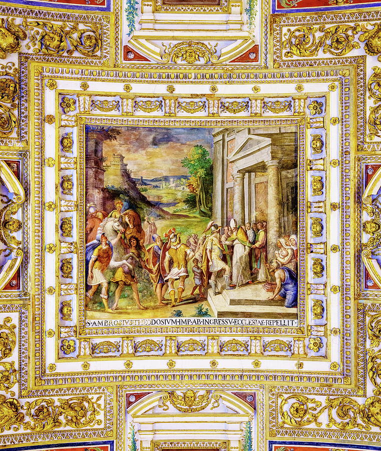 Ceiling Of The Gallery Of Maps In Vatican Photograph