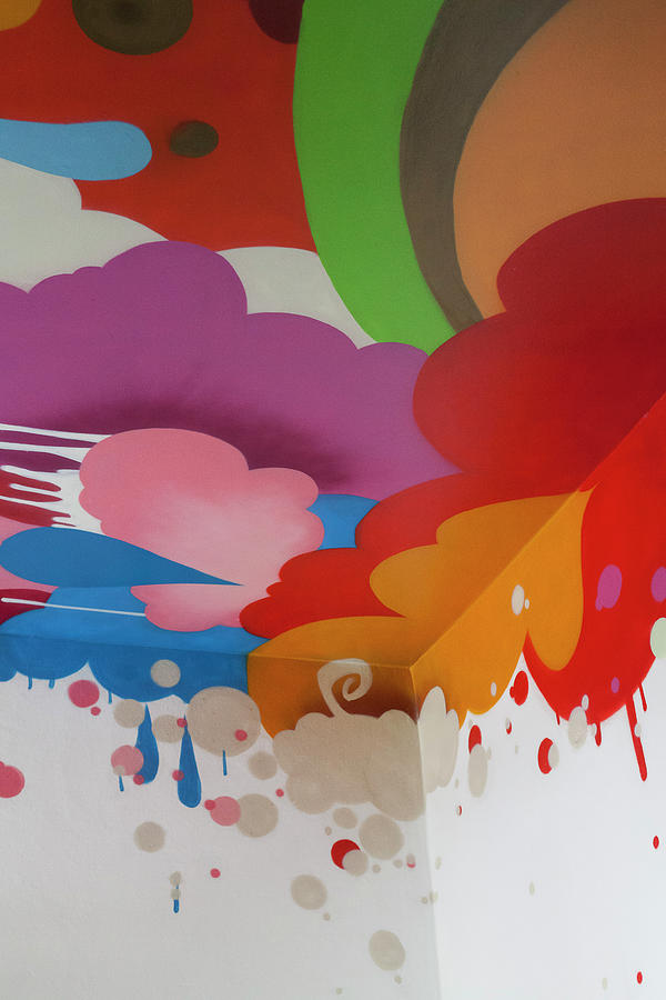 Ceiling Painted With Multicoloured Clouds, Droplets And Shapes Photograph by Anne-catherine Scoffoni