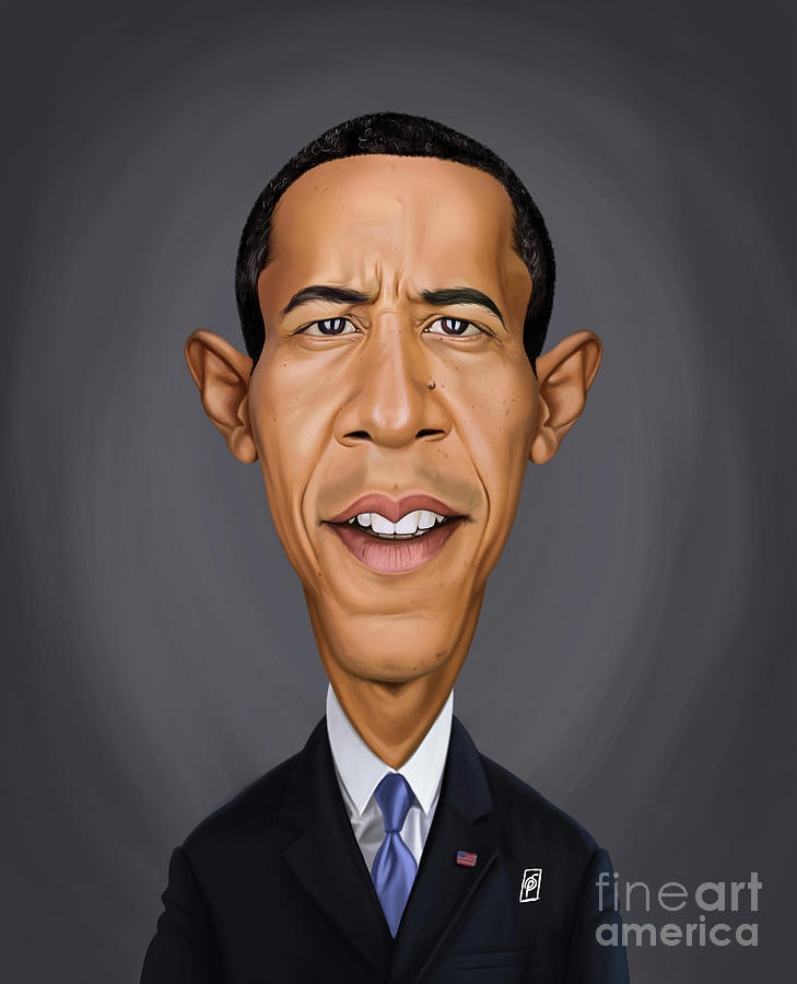 Celebrity Sunday - Barack Obama Digital Art By Rob Snow