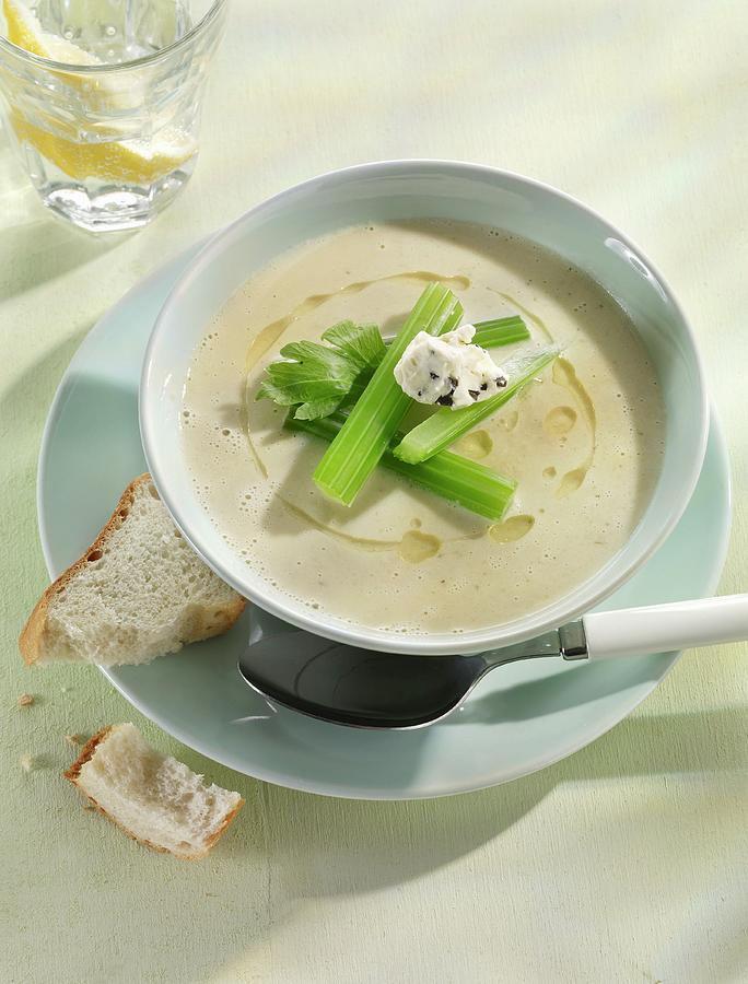 Celery Soup With Crme Frache Photograph by Foodfoto Kln