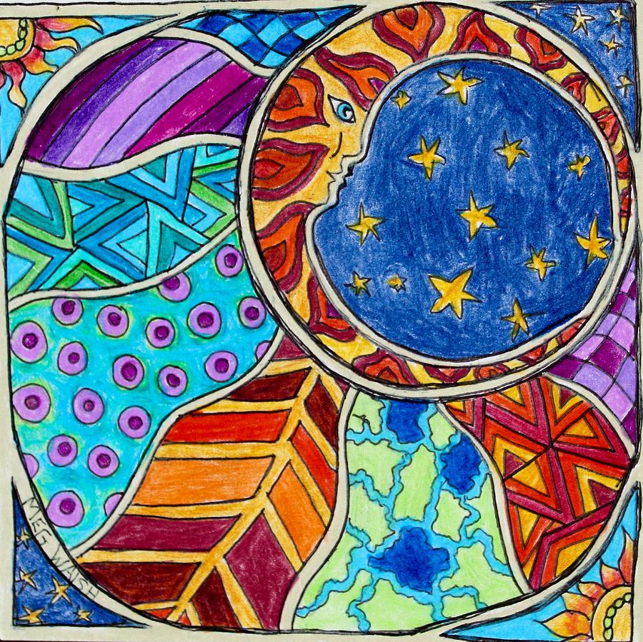 Celestial dream catcher Drawing by Megan Walsh