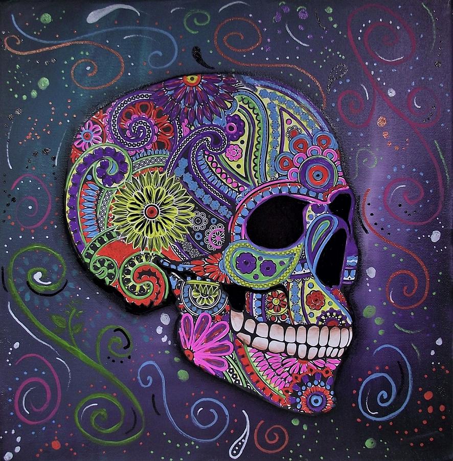 Celestial Skull Painting by Rain Crow | Fine Art America