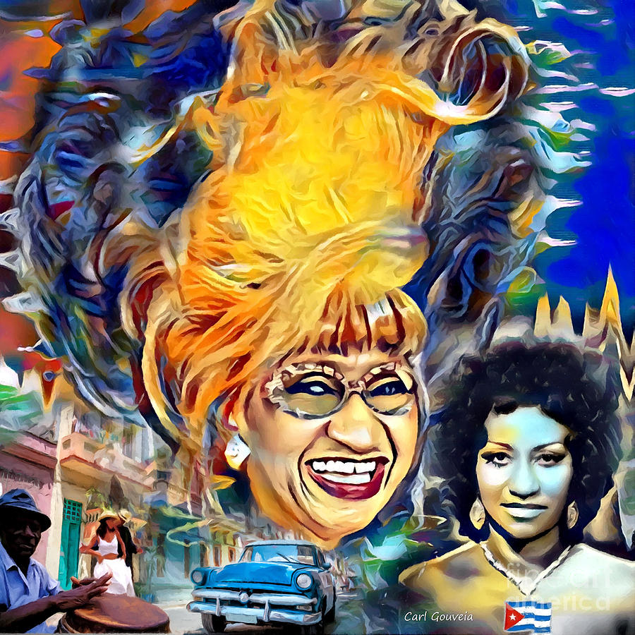 Abstract Mixed Media - Celia Cruz by Carl Gouveia