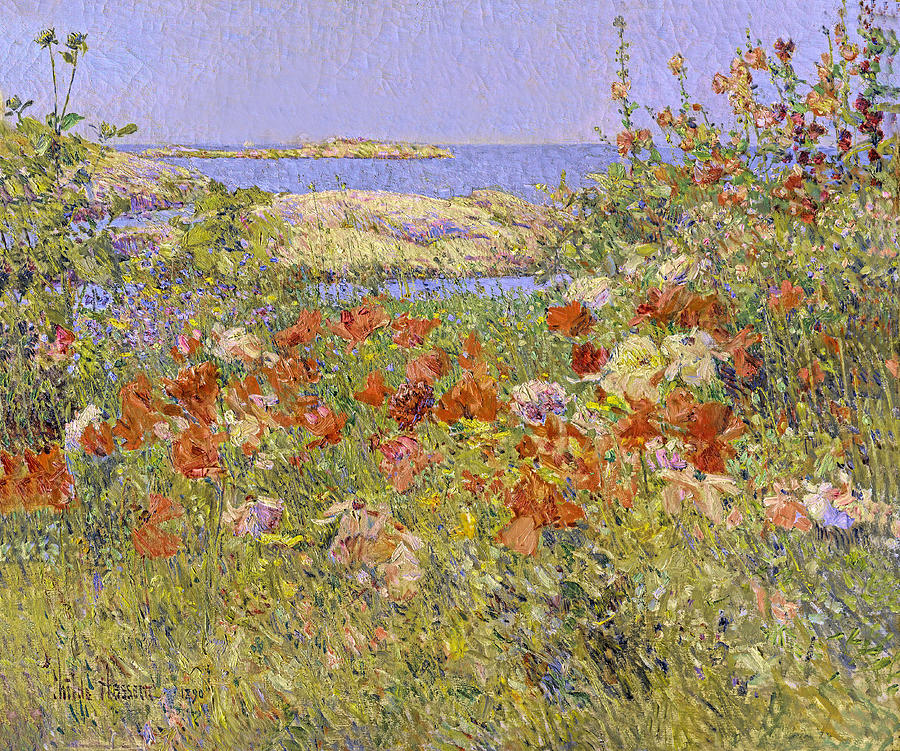 Celia Thaxters Garden Isle of Shoals Maine Painting by Childe Hassam