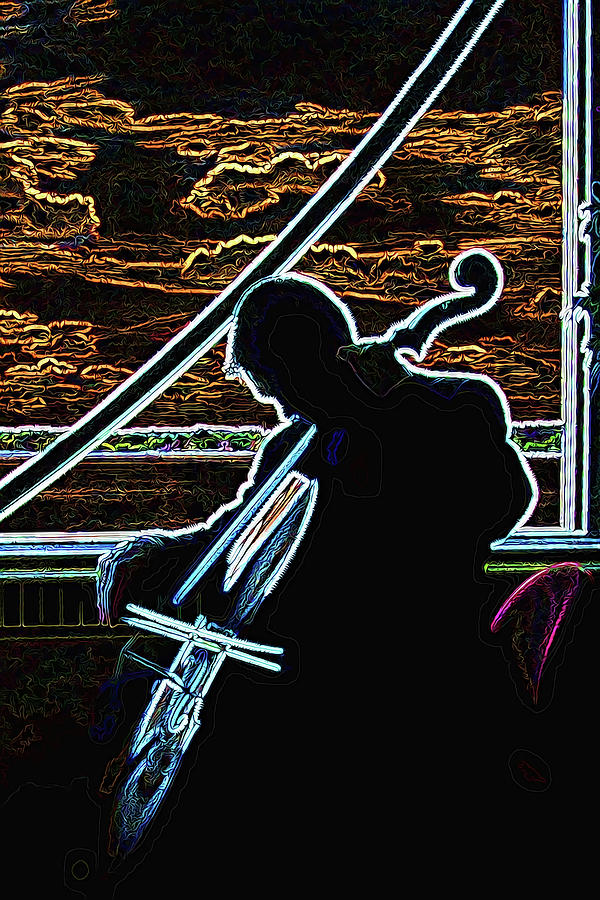 Cellist Digital Art by Rod Melotte