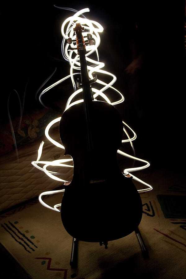 Cello By Torchlight Photograph by Photo By Anthony Thomas