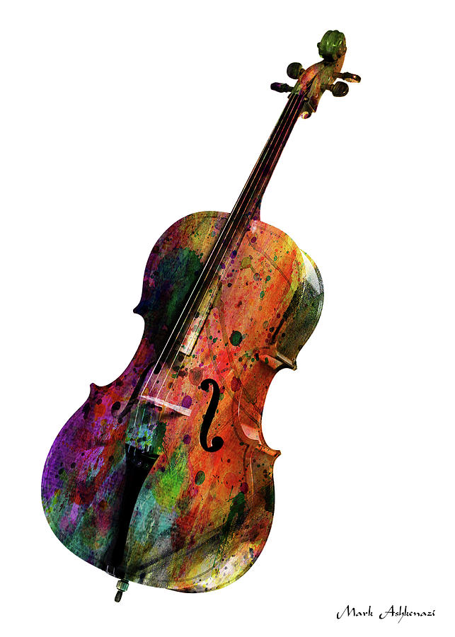 Music Mixed Media - Cello by Mark Ashkenazi