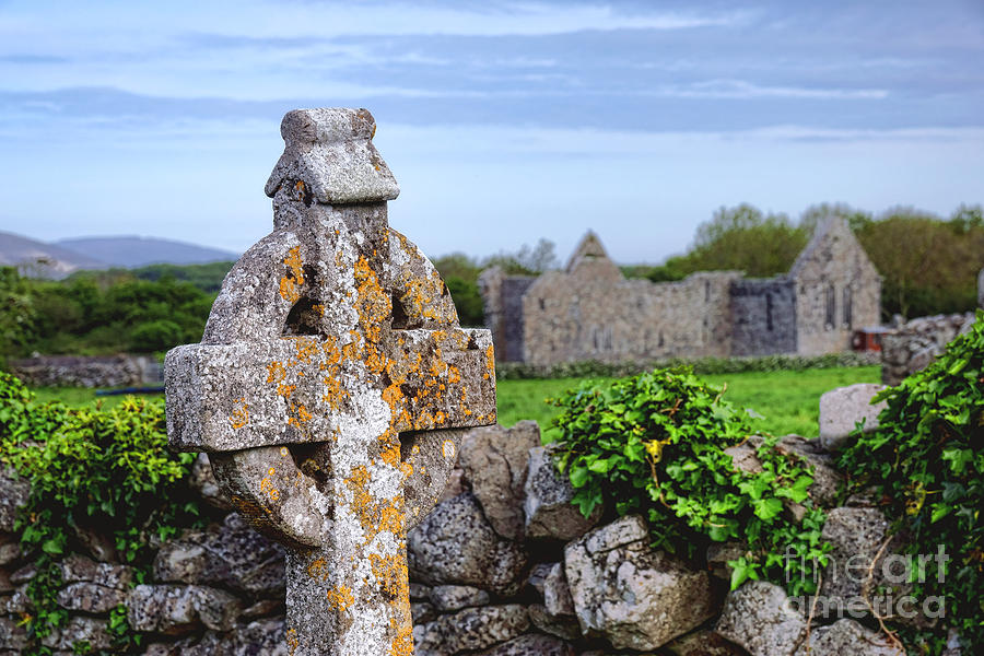 Celtic Cross at Kilmacduagh Monastery  Photograph by Olivier Le Queinec