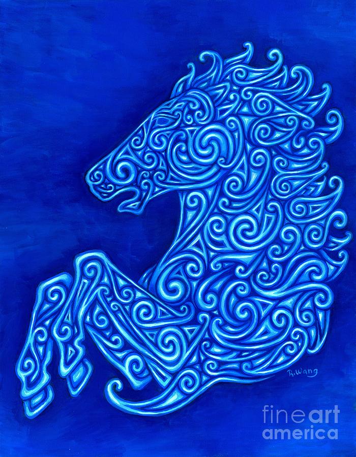 Abstract Painting - Celtic Horse by Rebecca Wang