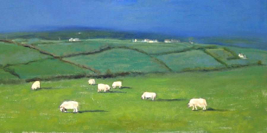 Grass Painting - Celtic Sheep by Marcia Hero Grass Painting - Celtic Sheep by Marcia Hero