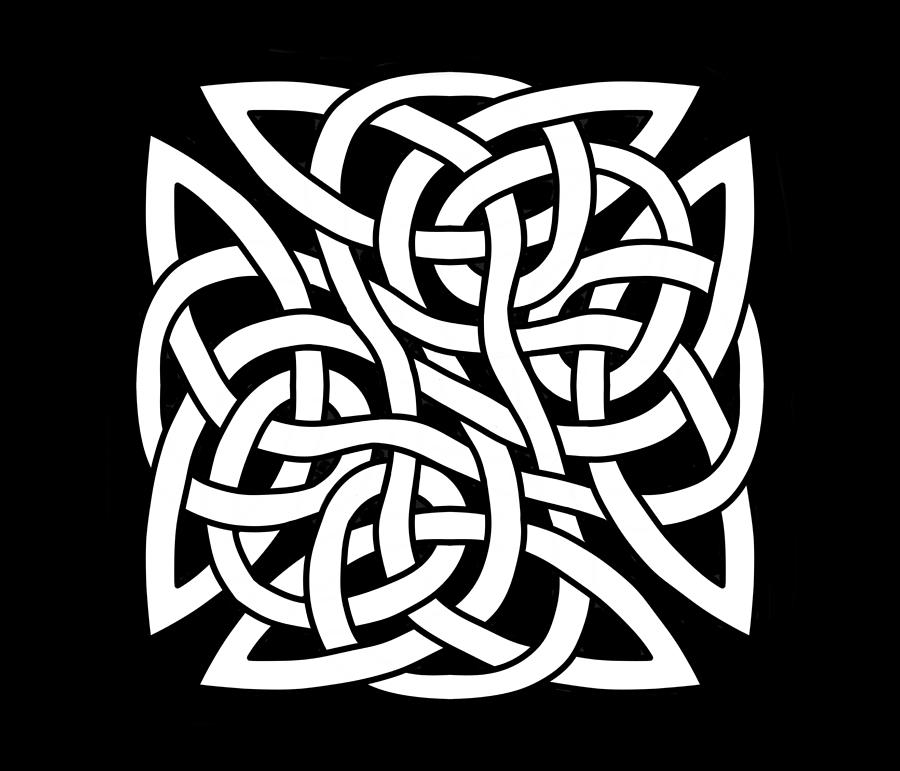 Black And White Celtic Shield Knot