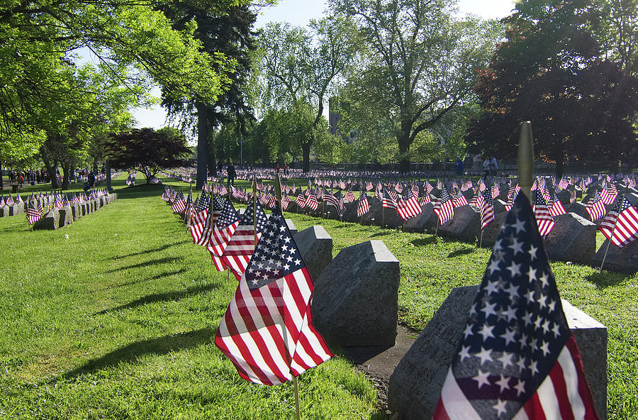 Cemetery Flags Photograph by Deborah Ritch