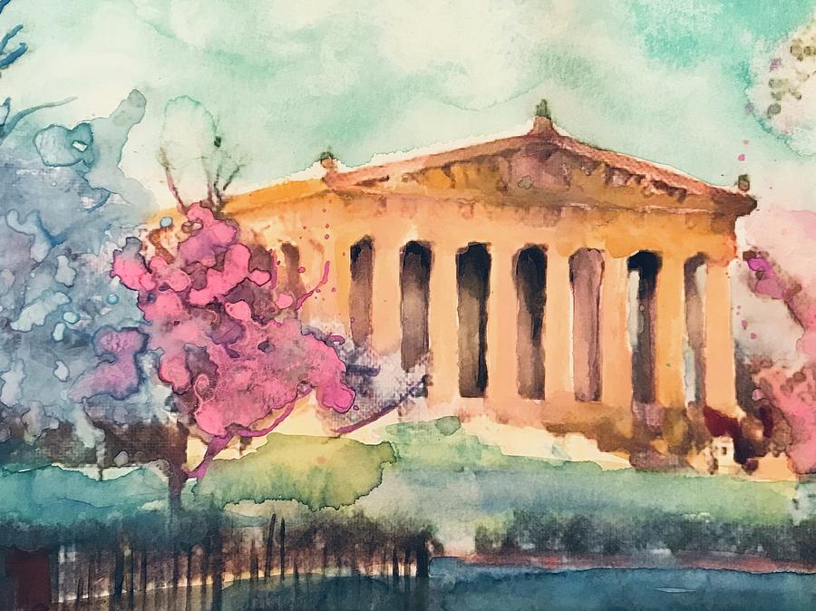 Greek Painting - Centennial Park In The Spring by Nick Mantlo-Coots